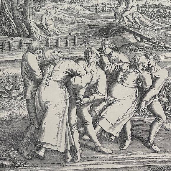 Bruegel, Epileptics Walking to the Left, Print, Bookplate, Art, ~ 241229-WH 70 - Picture 1 of 2